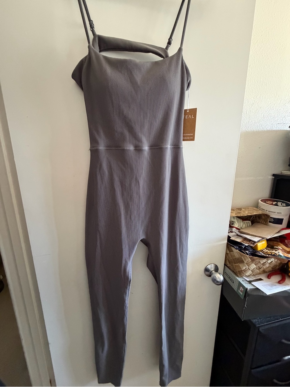 Active by teal Gray Spaghetti-Strap Jumpsuit
